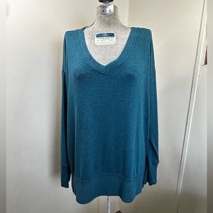 Falls Creek New Blue Long Sleeve V-Neck Tunic Sweater Women’s XL